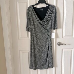 Beautiful grey and black dress knee length brand new with tags